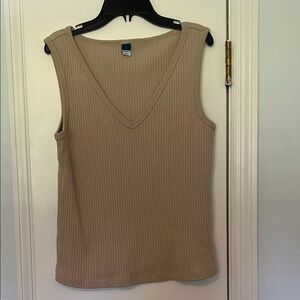 Old Navy Tan Ribbed Sleeveless Tank Top